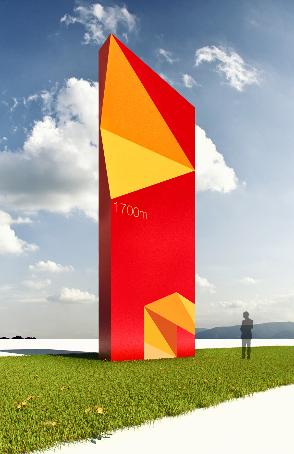 sign concept city multifunctional centre Totem rendering Signage