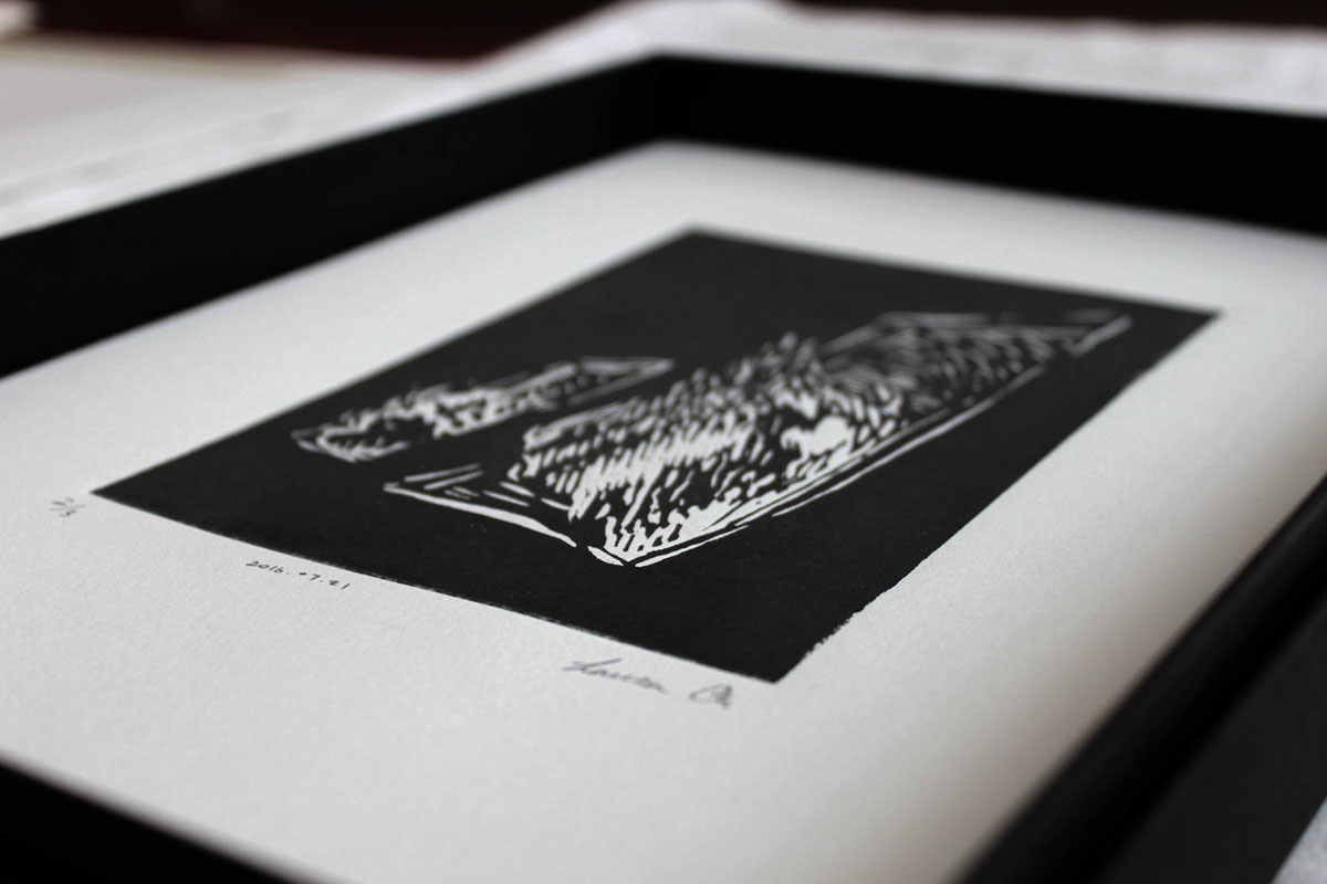 printmaking dreams Reverie linoleum etching monoprint