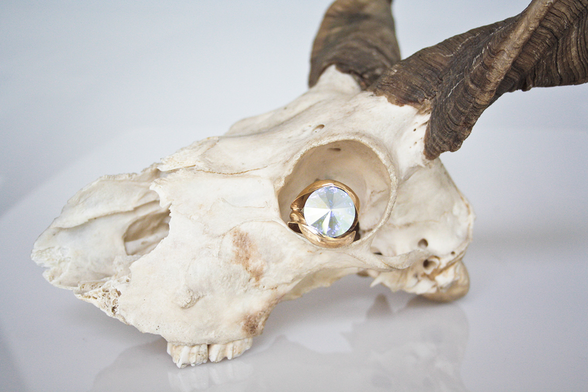 jewelry skull ring third eye