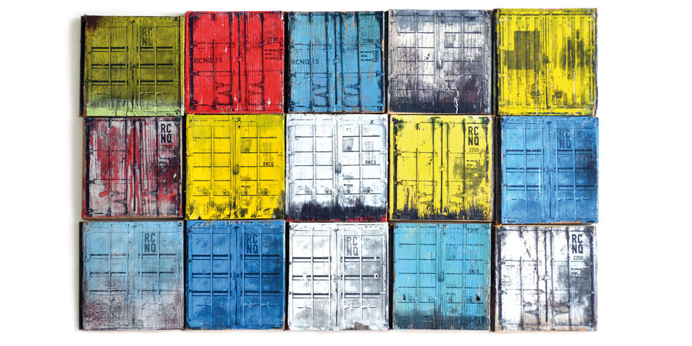 container shipping old wood global market tiles