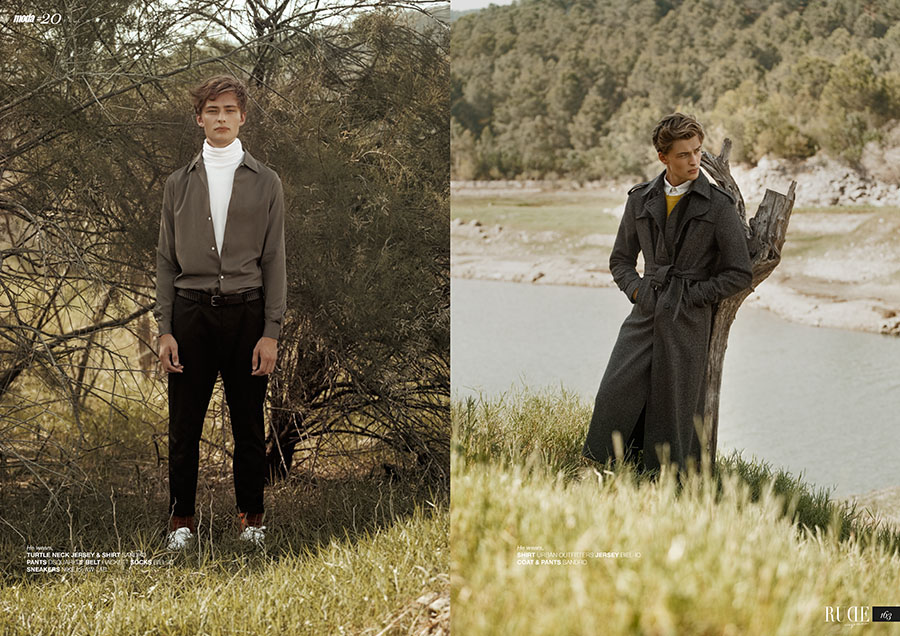 editorial cover autumn yellow orange green male men styling 