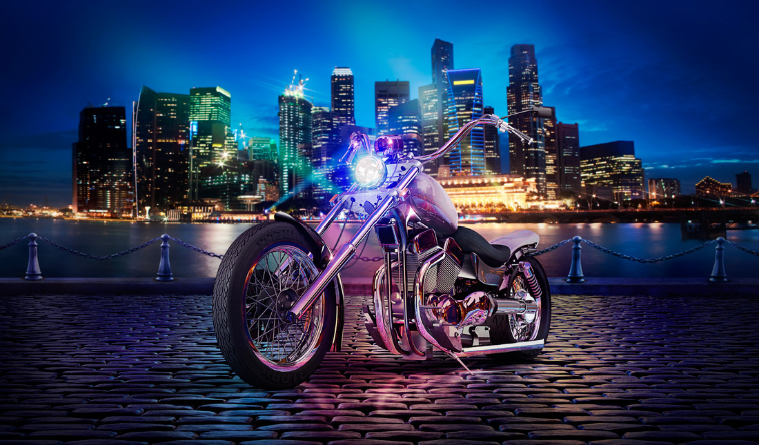 custom bike Bike 3D photoshop CGI
