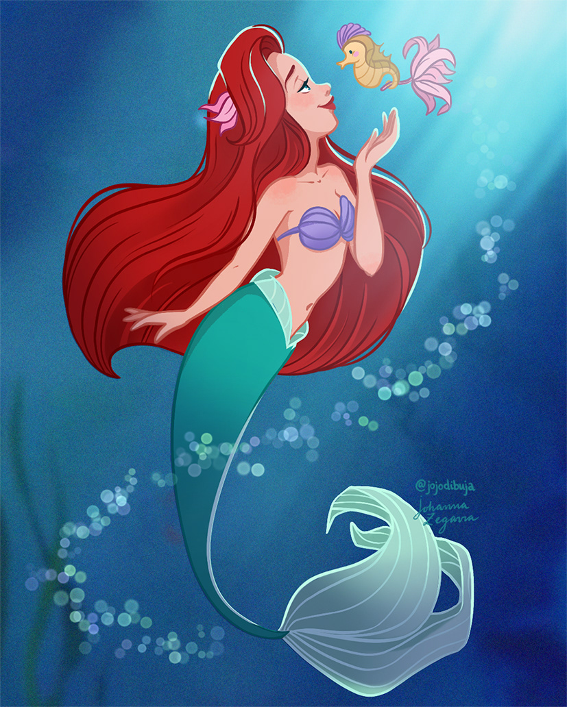 ARIEL art characterdesign digitalart ILLUSTRATION  mermaid Procreate sirenas thelittlemermaid