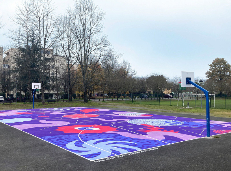 basketball Bordeaux fresque Graffiti ground pau Playground Space  sport wallpainting