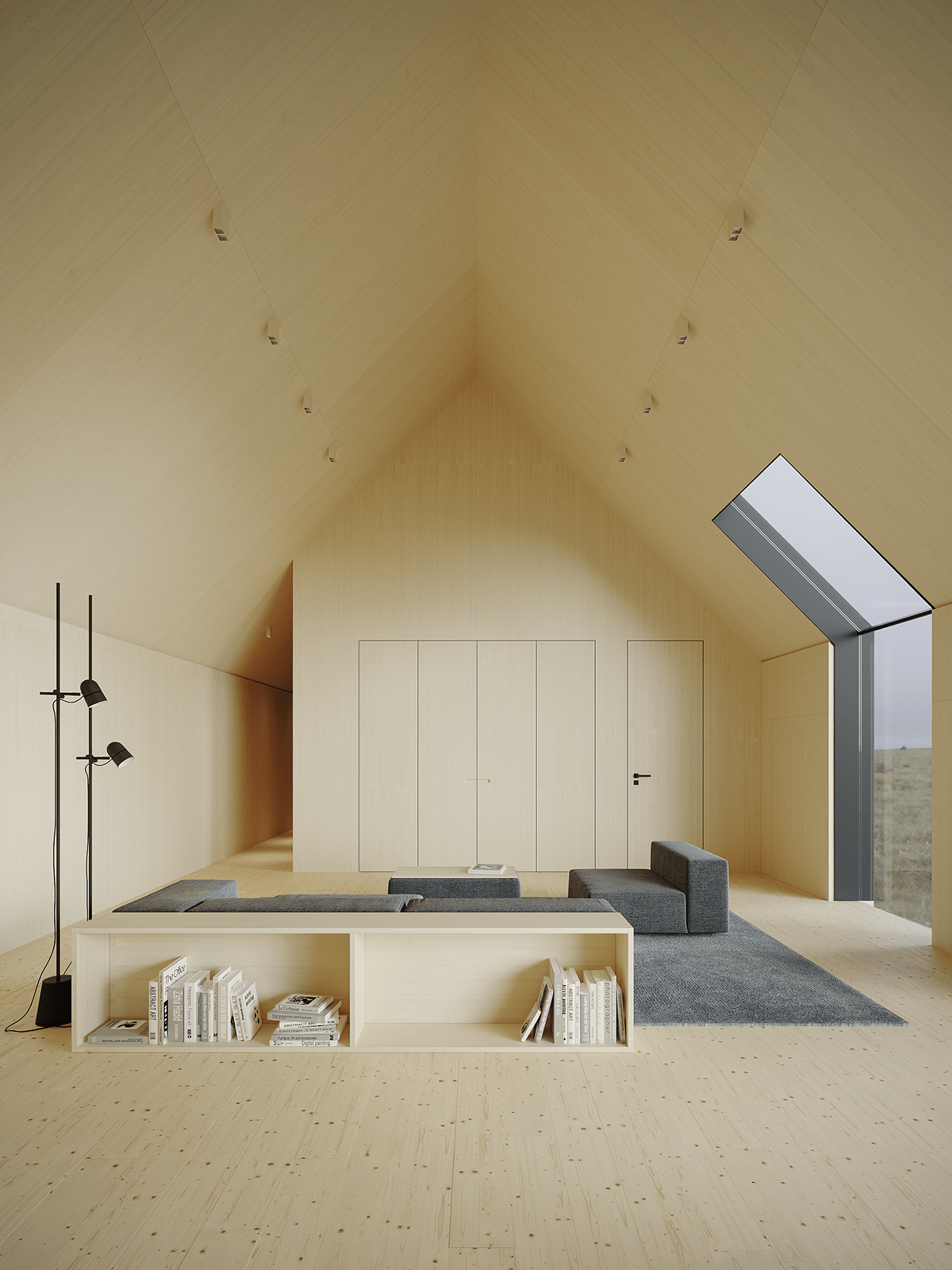 3D Visualization archviz barnhouse CGI concept design iceland interior design  minimal nordic TIMBER