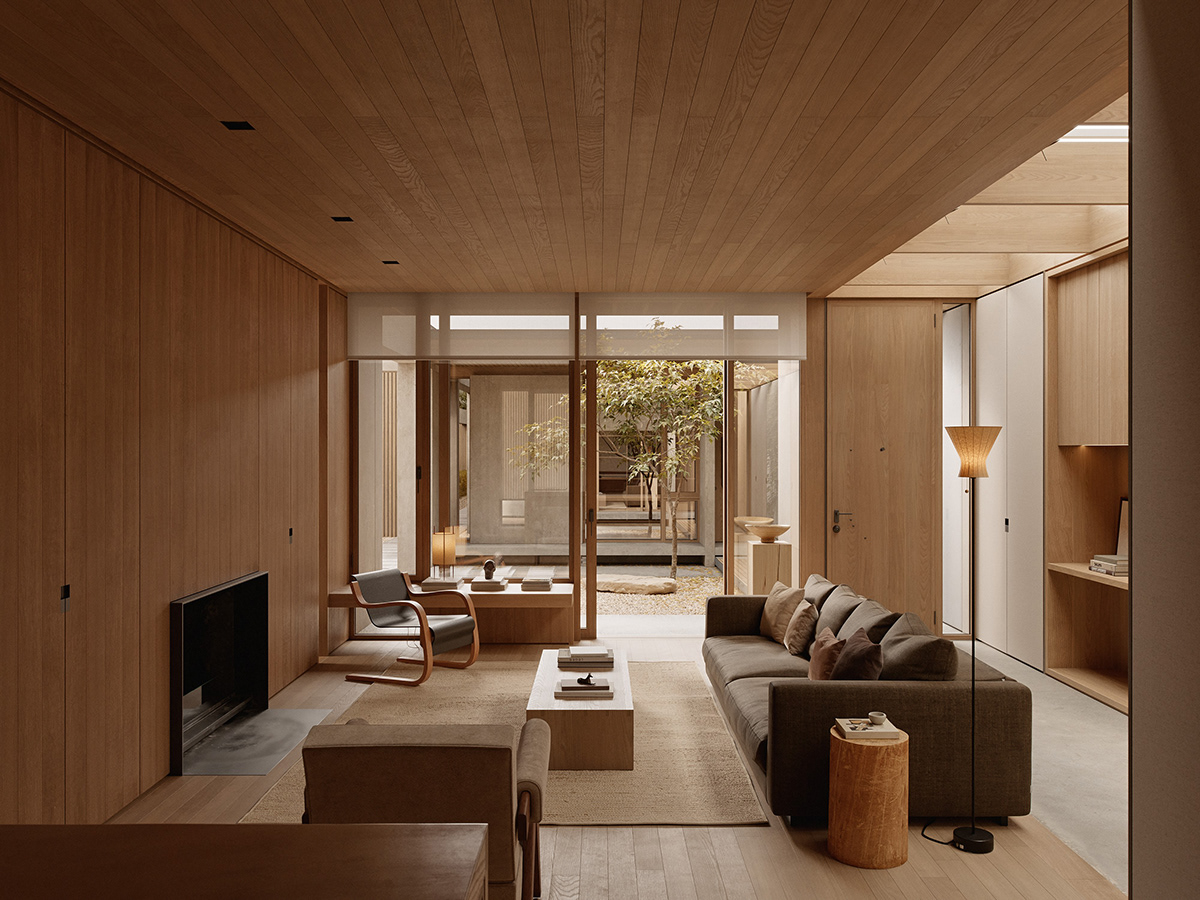 architecture archviz CGI house interior design  residential visualization warmminimalism