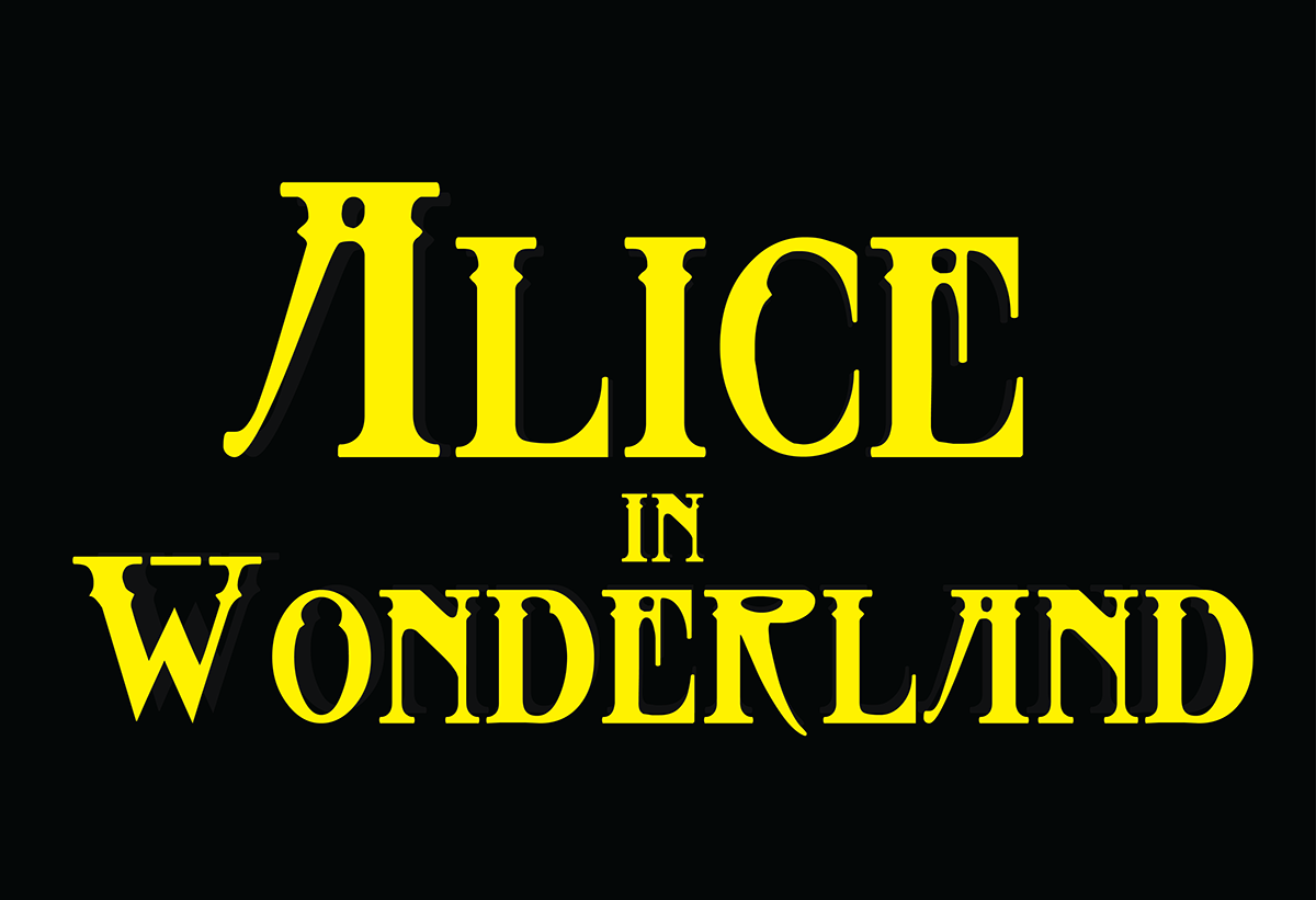 alice wonderland poster minimalistic disney draw Movies art decoration print border vector Icon design pop