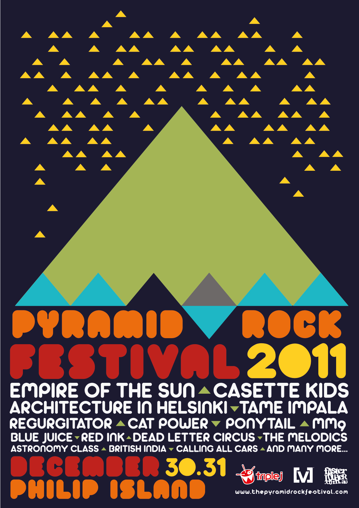 pyramid rock festival Australia poster a2 triangle 1980 inspiration 1980s folding graphic Poster Design minimalistic basic shape Basic