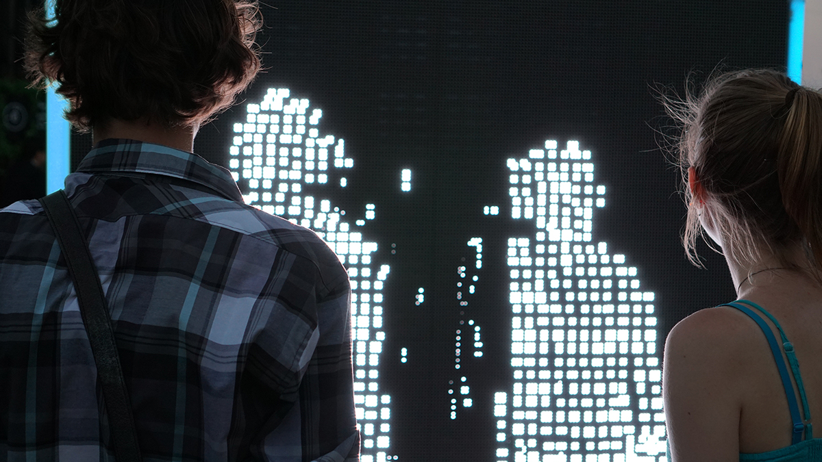 art installation interactive light led theoriz motion