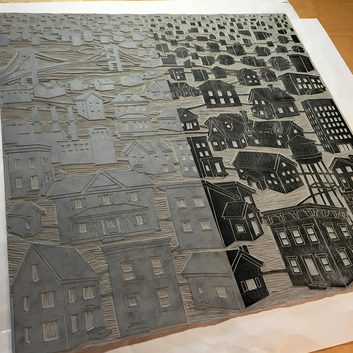 printmaking relief Reliefprint lino linocut linoleum woodcut art friendship community process
