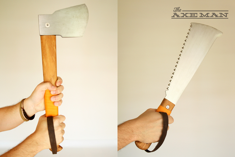 tools  gardening axe  hatchet machete  leather wood woodworks