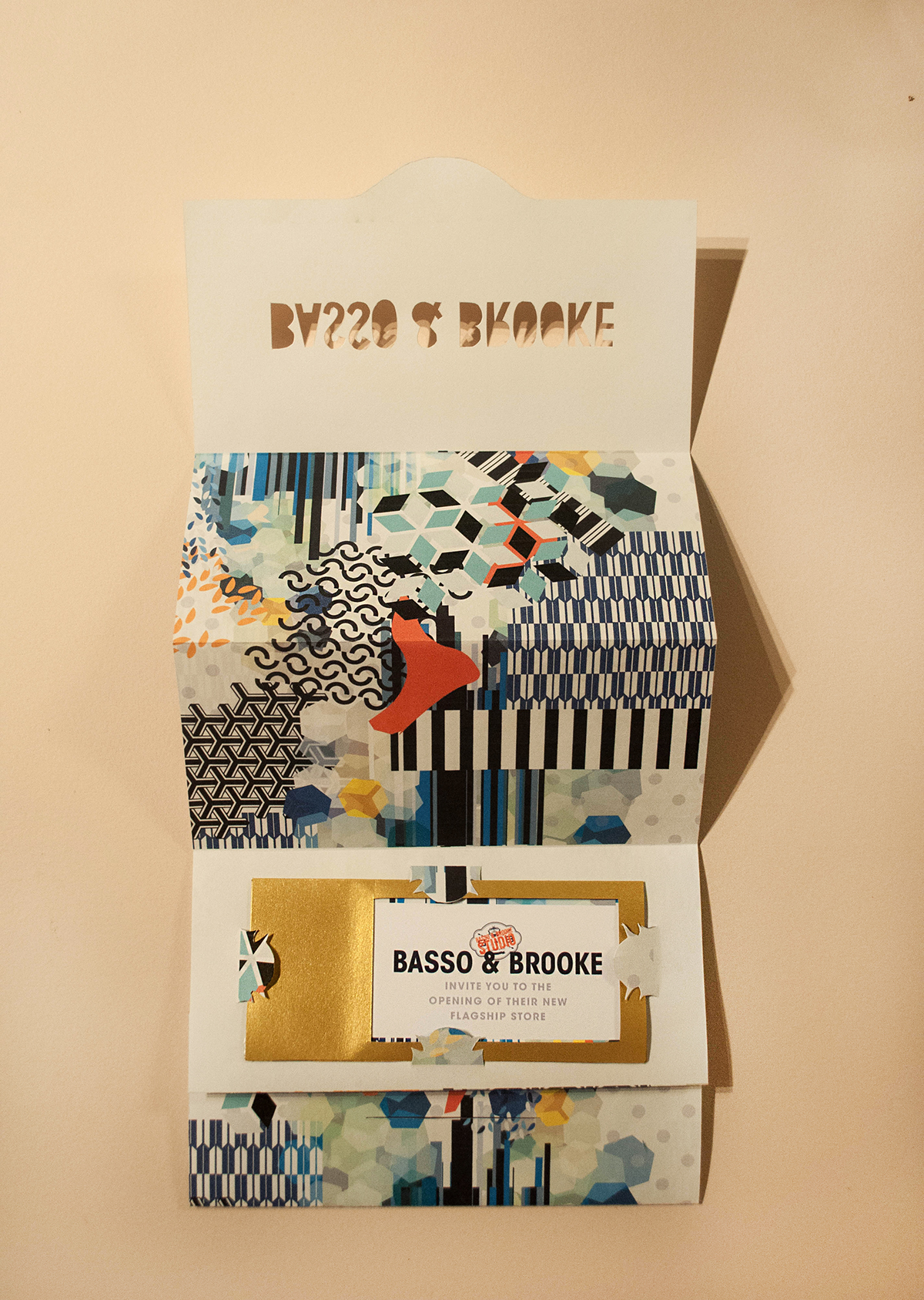 basso and brooke Invitation envelope fashion marketing pattern design graphics party Event Promotional invite rsvp tea party Ps25Under25