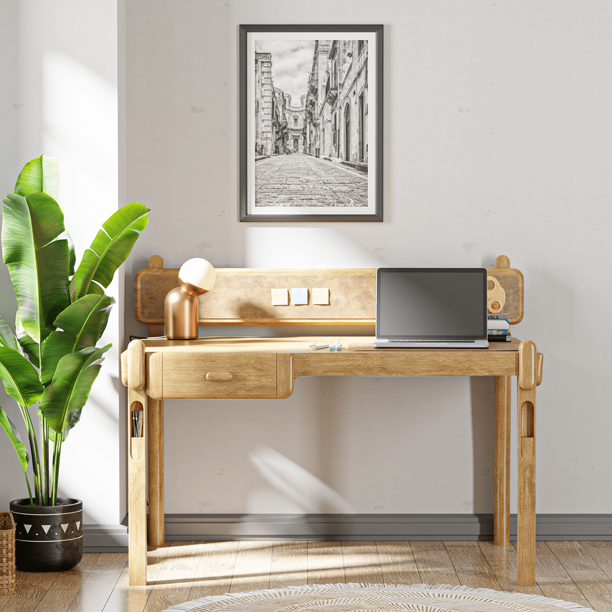 3d modeling archviz blender desk furniture industrial design  interior design  Office rendering visualization