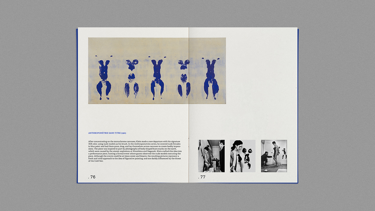 Archive Yves Klein blu book Layout print graphic art Performance