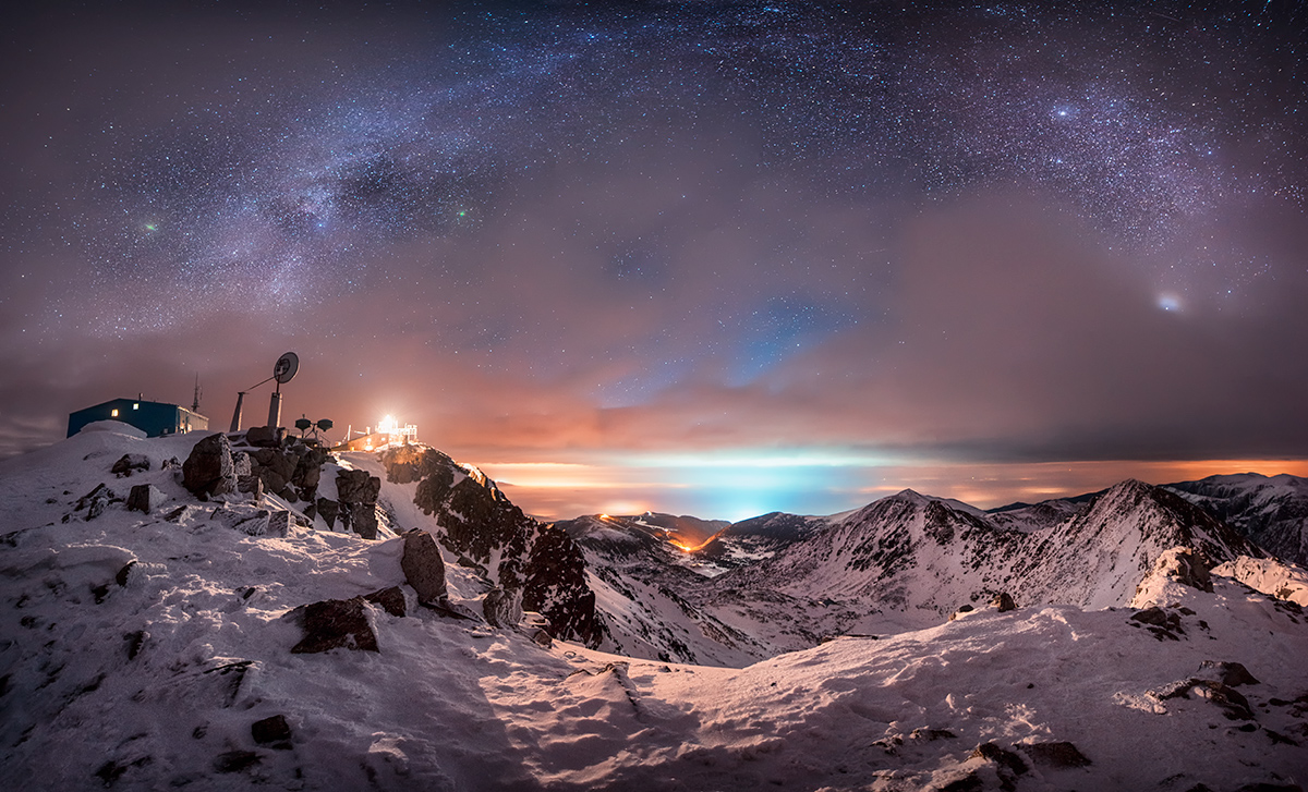 bulgaria Nightscape stars milky way astrophotography snow Landscape SKY mountains panorama