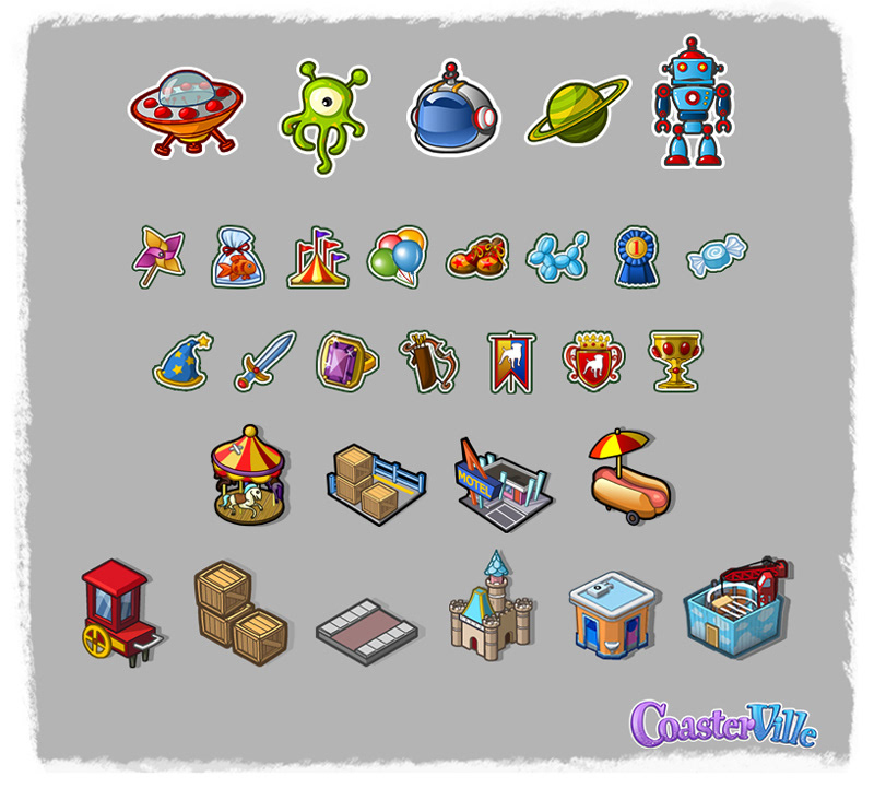 ui icons Zynga CoasterVille 2D graphics background