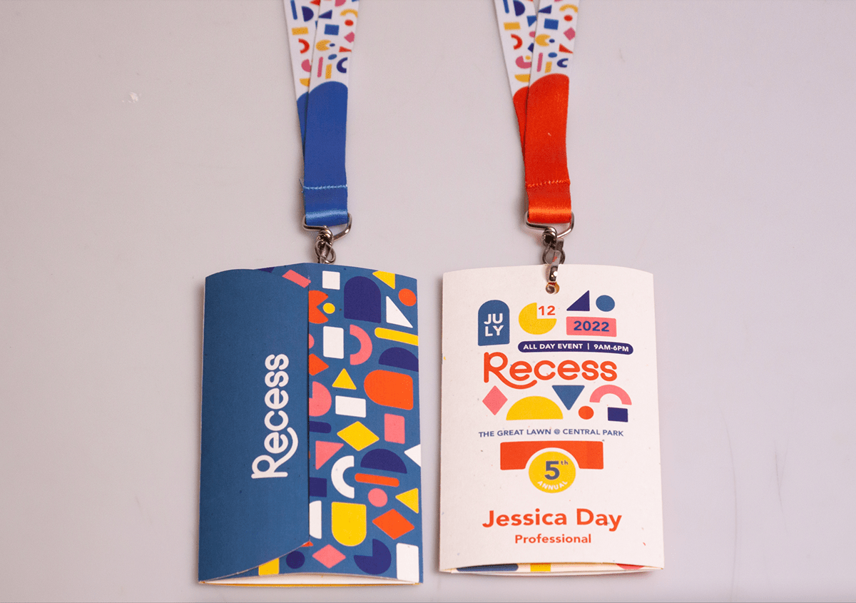 childlike conference conference badges geometric Kids Day Lanyard Recess welcome kit