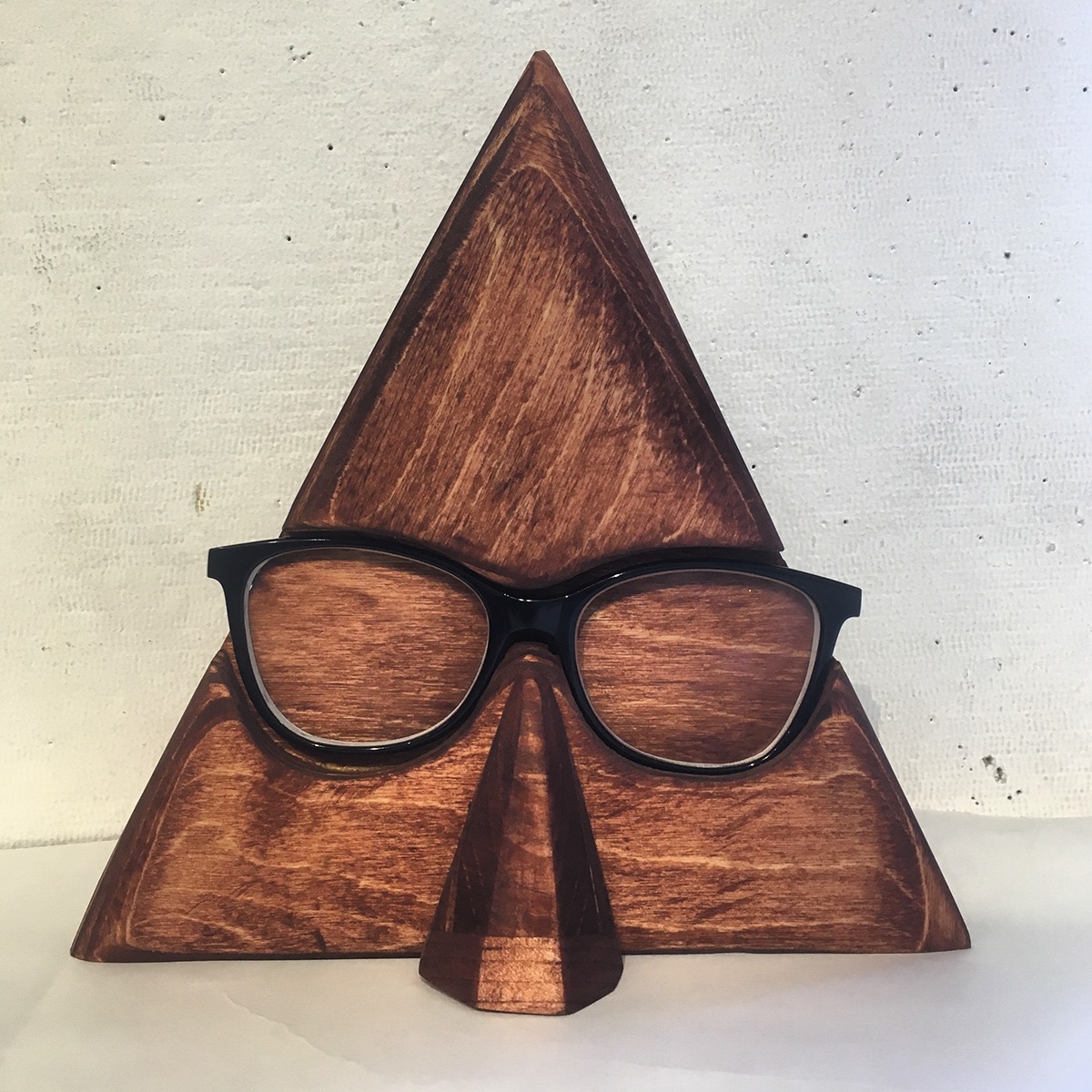 wood holder handmade glasses triangle