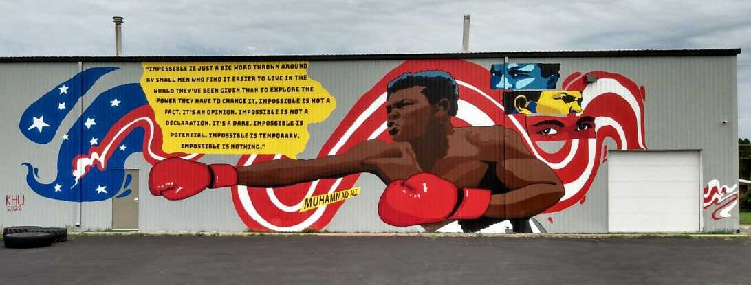 Mural Muralist painting   painter Boxing