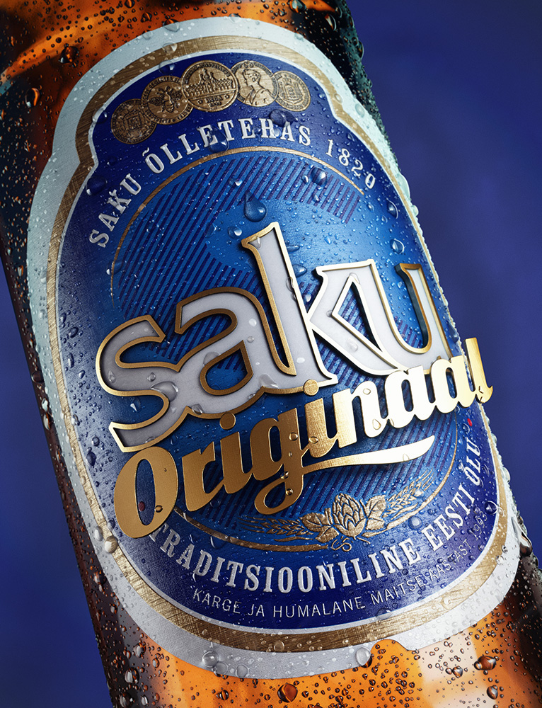 3D beer condensation rendering saku Packshot