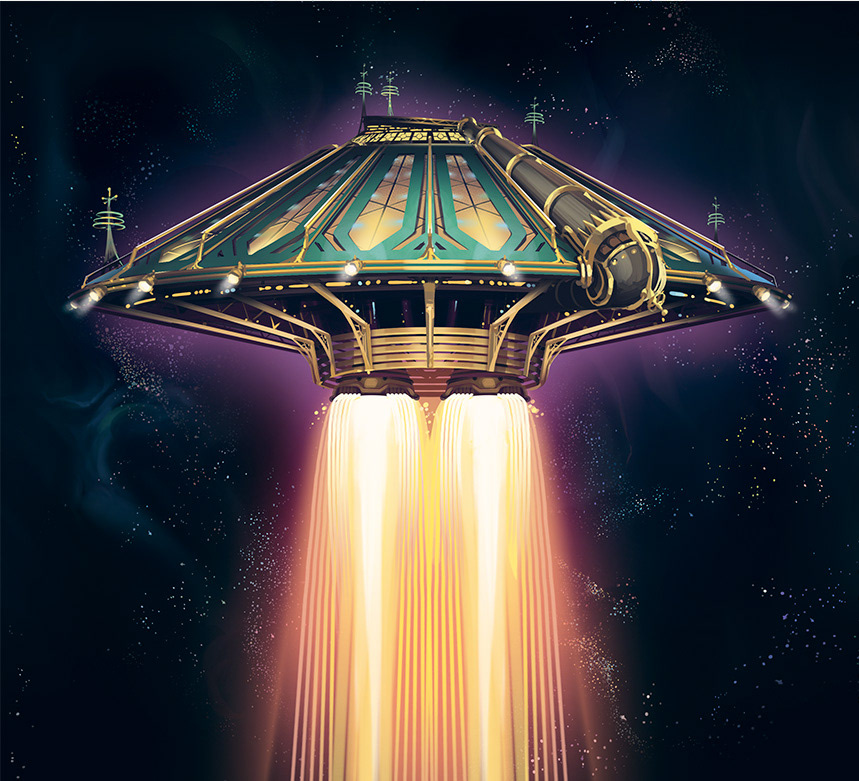 board game disney Disneyland Retro Futurism Sci Fi Space  space mountain spaceship