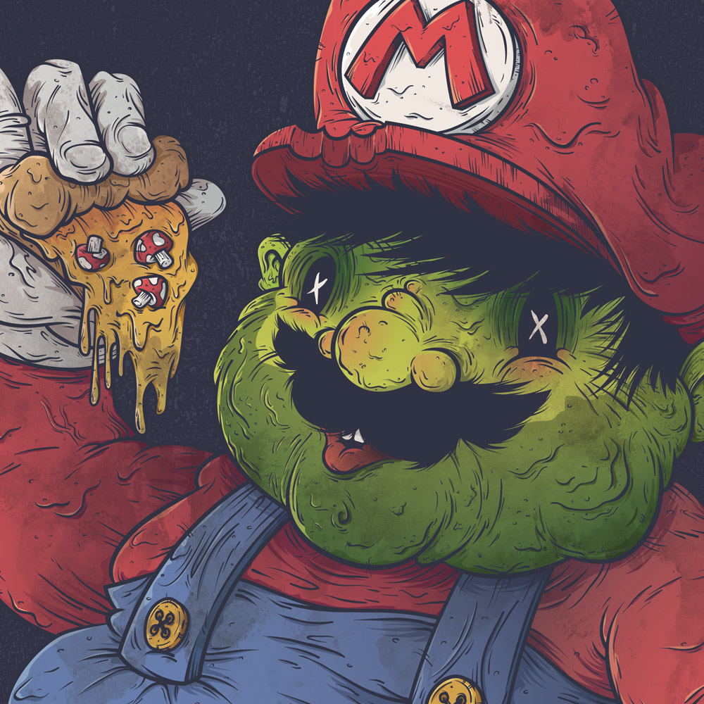 Super Mario character illustration.