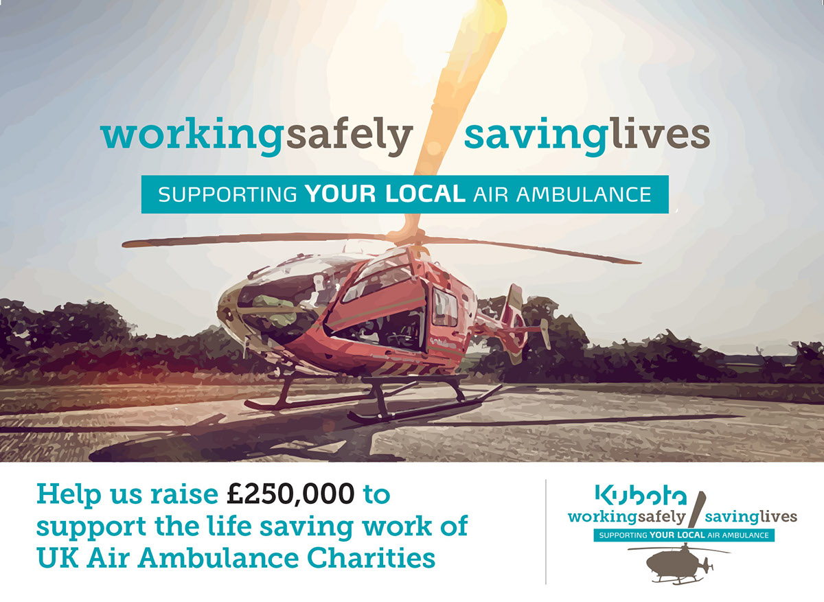 Kubota campaign advert e-shot e-book Air Ambulance charity Prize-draw fundraising