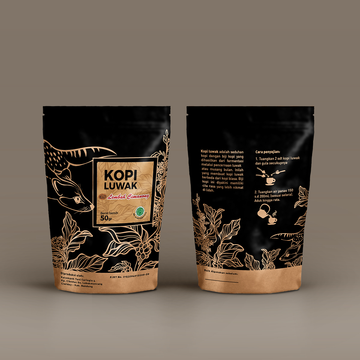  Kopi  Luwak Lembah Cimanong PACKAGING  on Behance