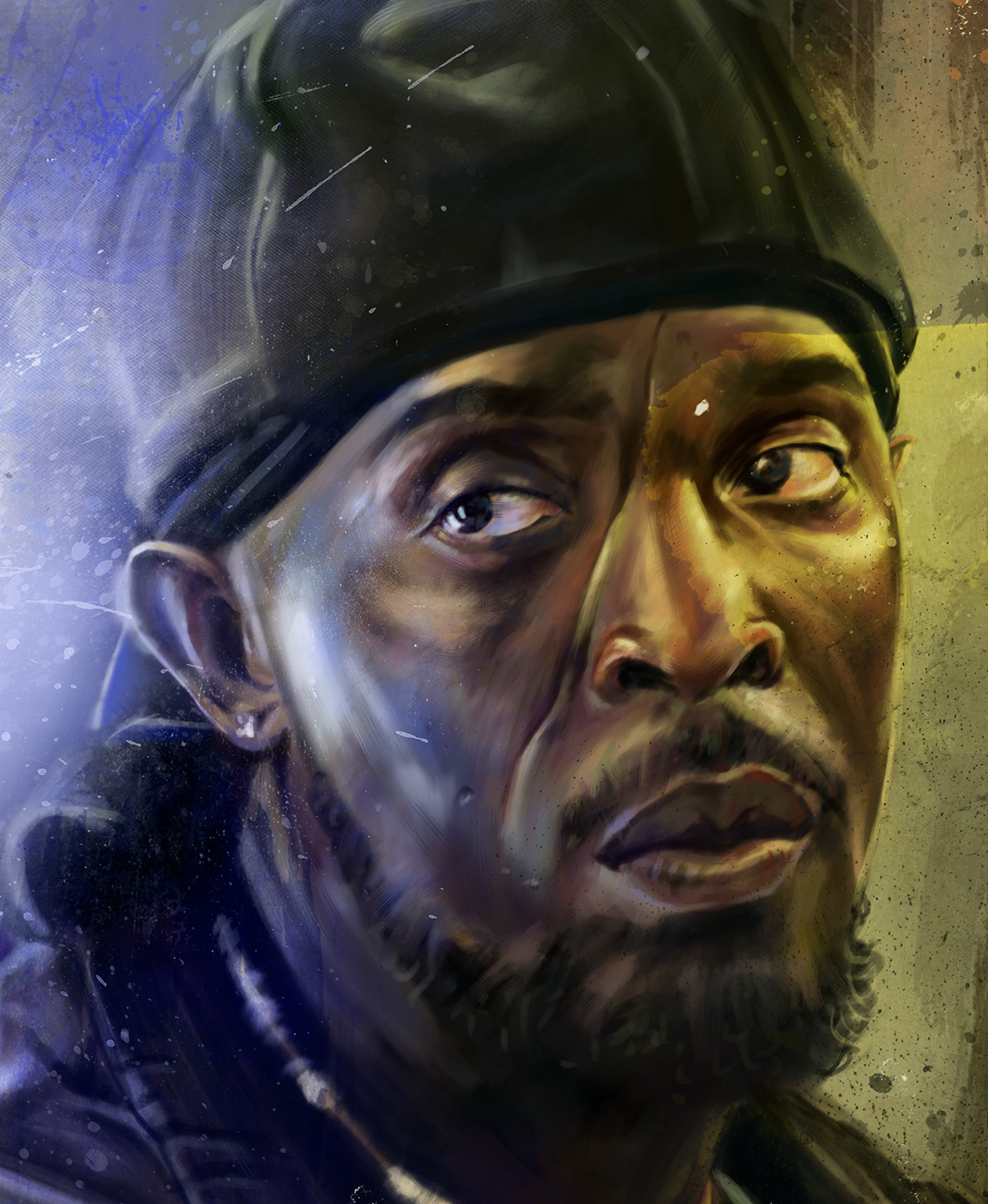 digital portrait The Wire hbo tv gangster Baltimore omar portrait