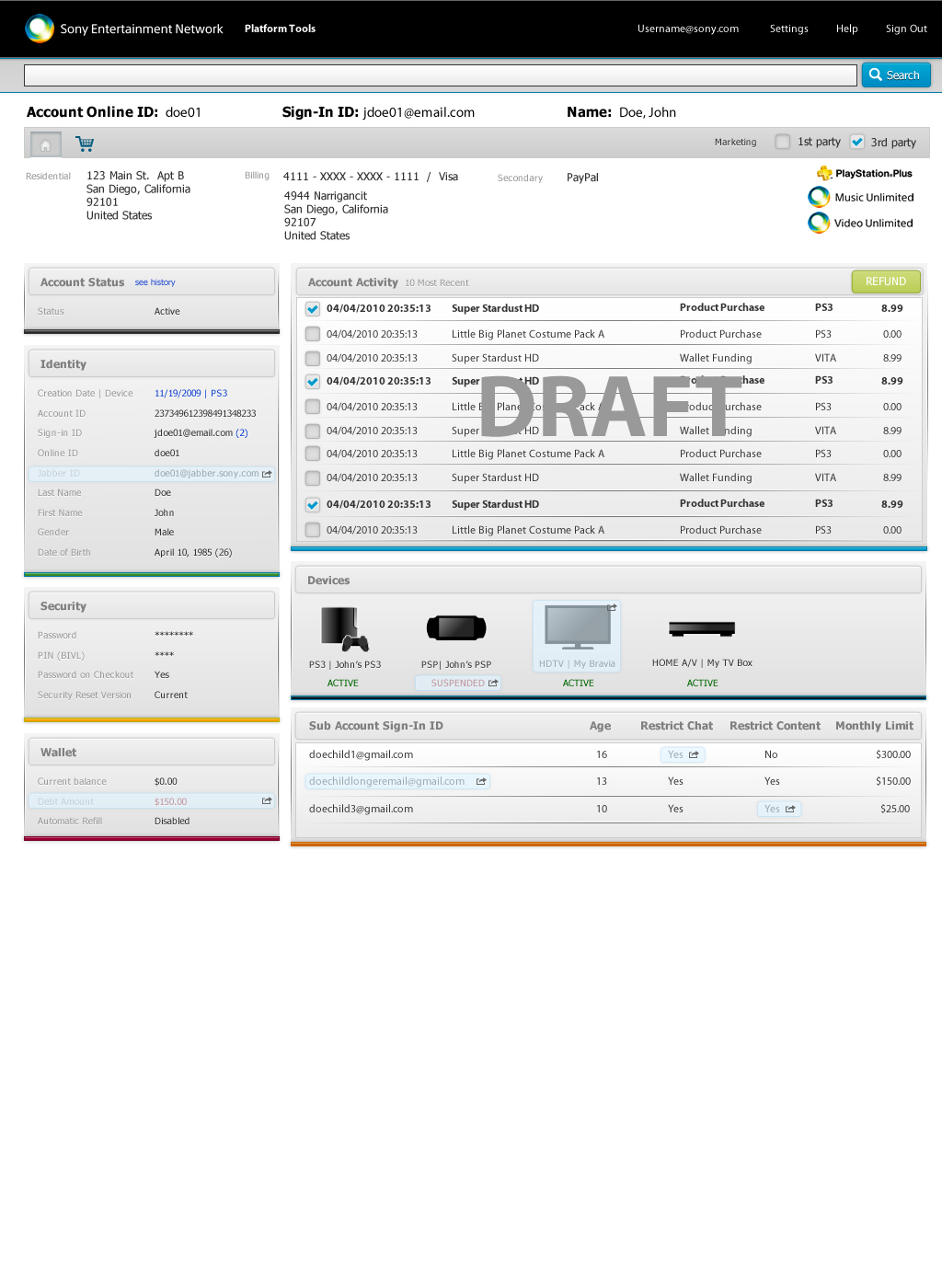 Sony SAAS network