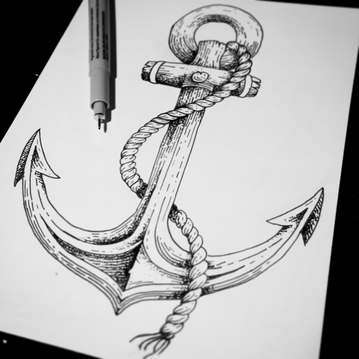 tattoo ilustracion anchor ancla marine handdrawn tatuaje diego jimenez diye diseñador ilustrador tattoo design puntillismo design