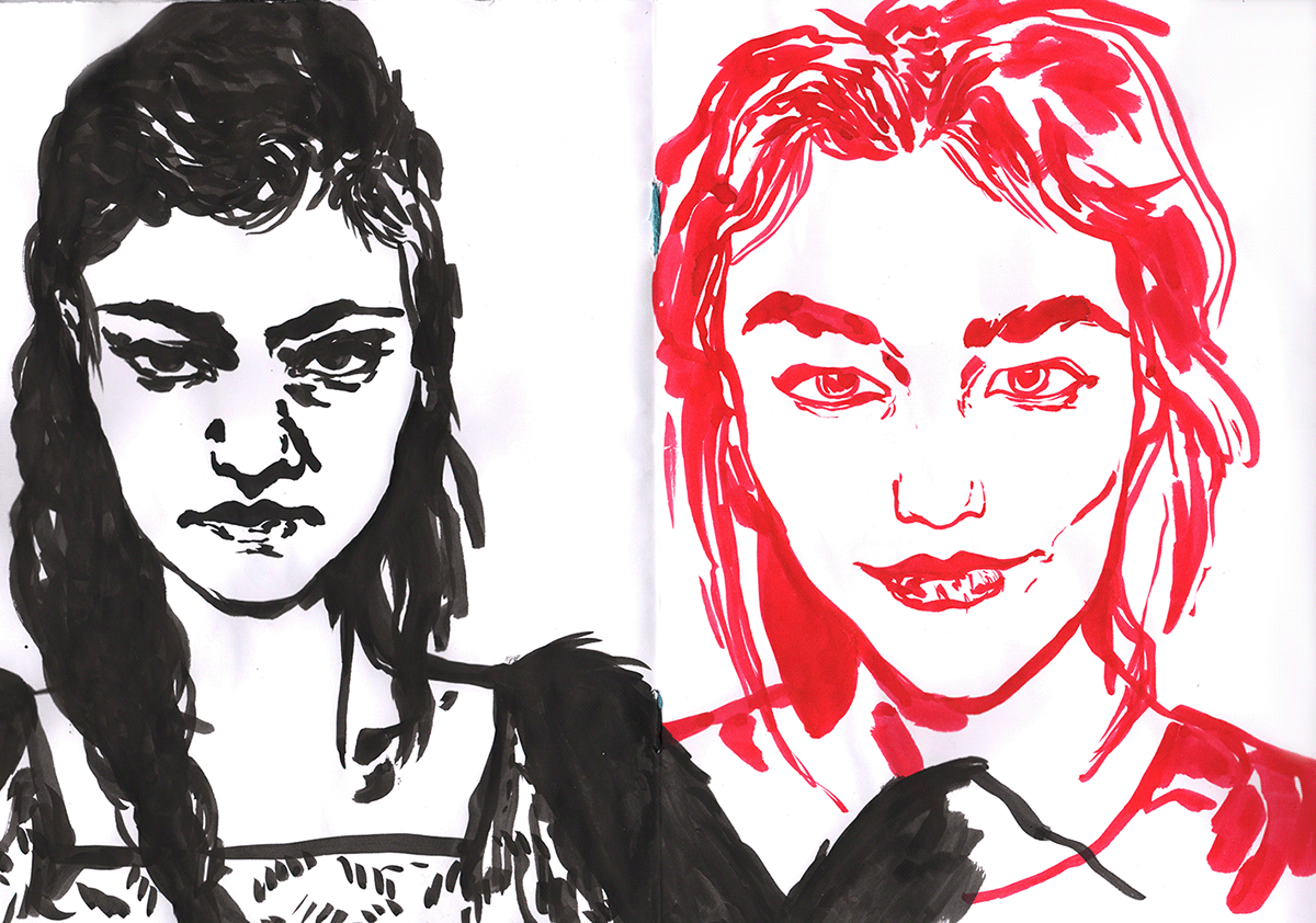 sketches sketchbook portraits people