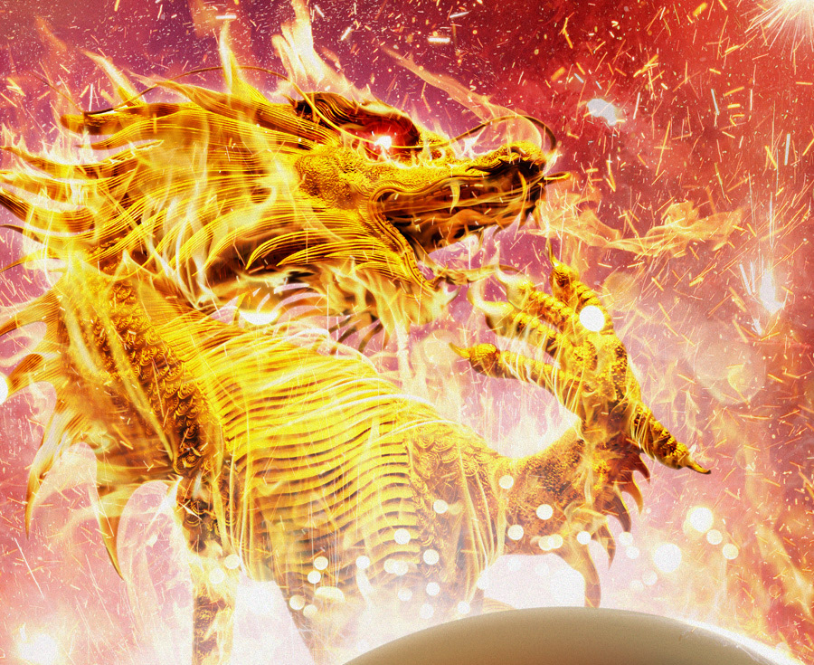 dragon cny AOCOM firework
