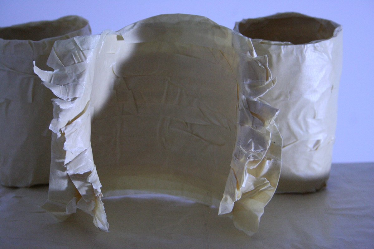 tape sculpture cups tea