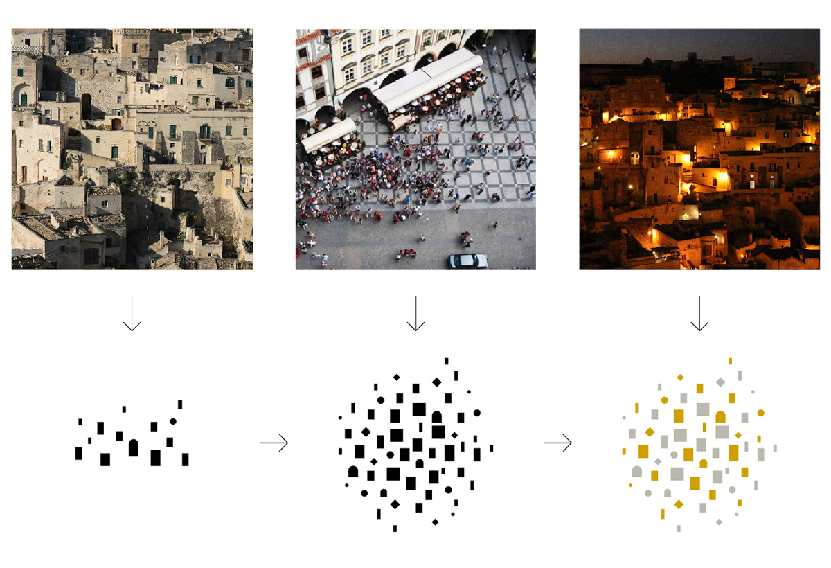 matera city sassi open geometric logo identity virgillo matera-basilicata open future