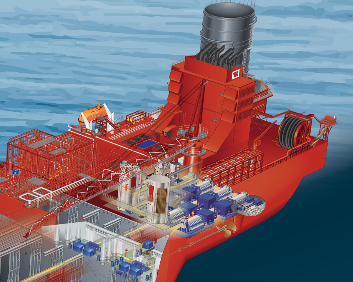 Cutaway Illustration ship vector