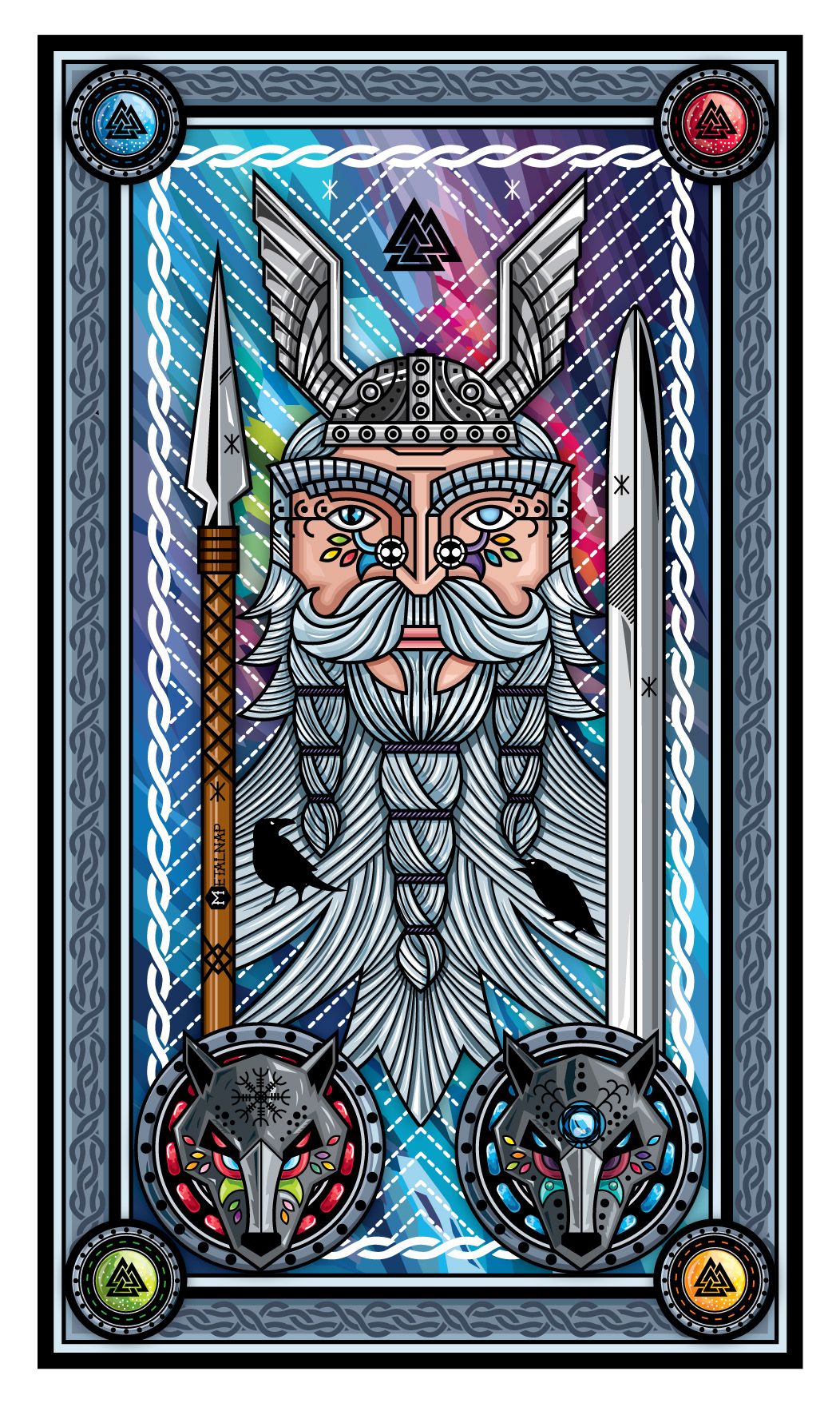Odin God War wolves spear Sword wolf raven beard Thor valhalla asgard fenrir gungnir nordic