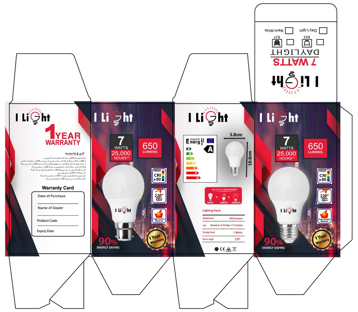 LED bulb packaging design on Behance