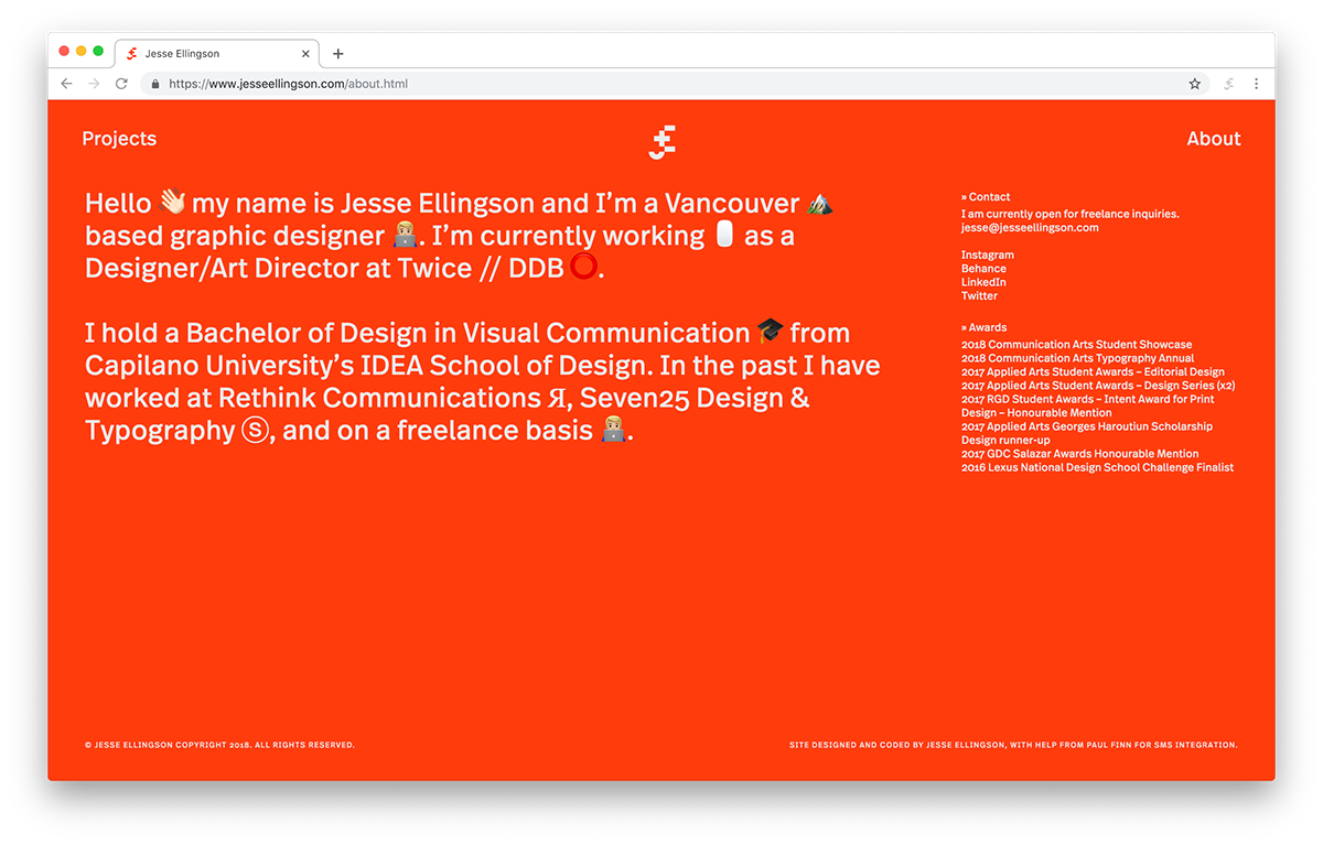 portfolio Website typography   Emoji SMS graphic design UI ux Web