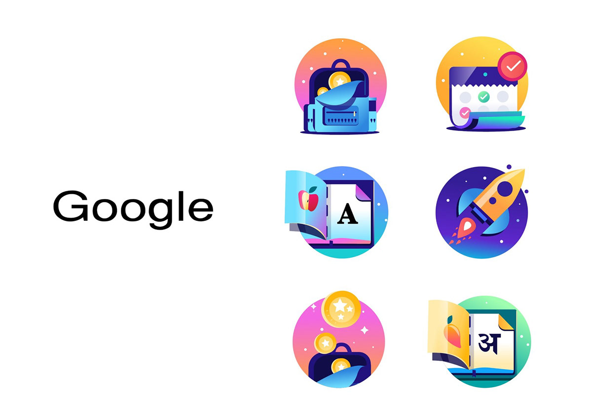 google bolo after effects icon design  iconography ILLUSTRATION  Interaction design  UI/UX design animation 