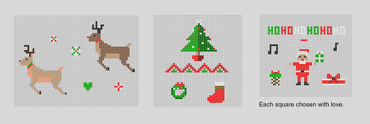 Pixel art vector Christmas pattern ILLUSTRATION  holidays pixel personal