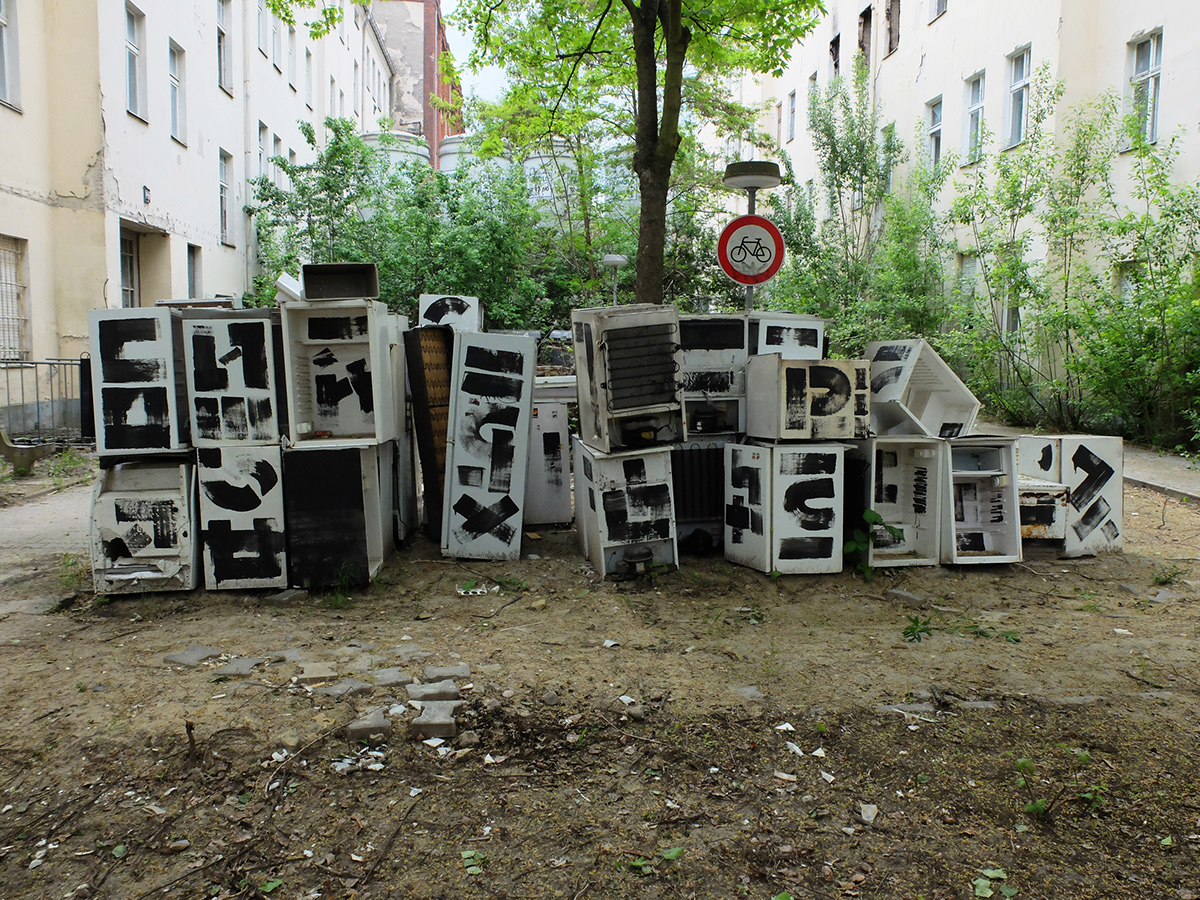 the krank Berlin art installation urban art typography   intervention berlin KRANK