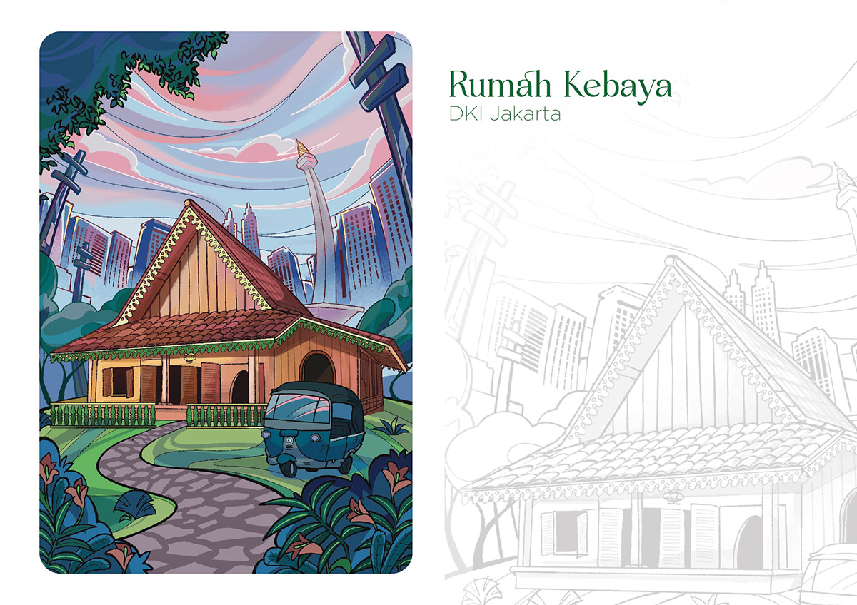calendar culture houses ILLUSTRATION  indonesia traditional
