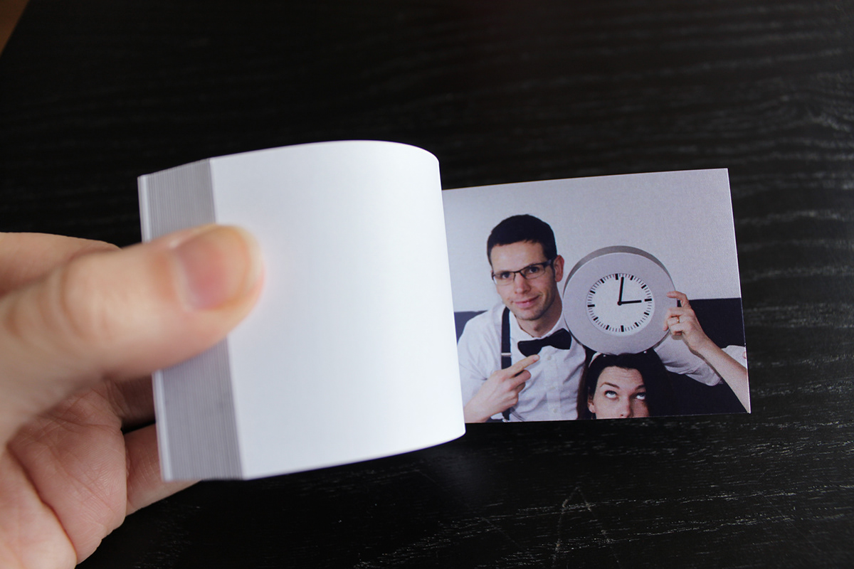 wedding Invitation card Blind Stamp mint Flip book paris pro square