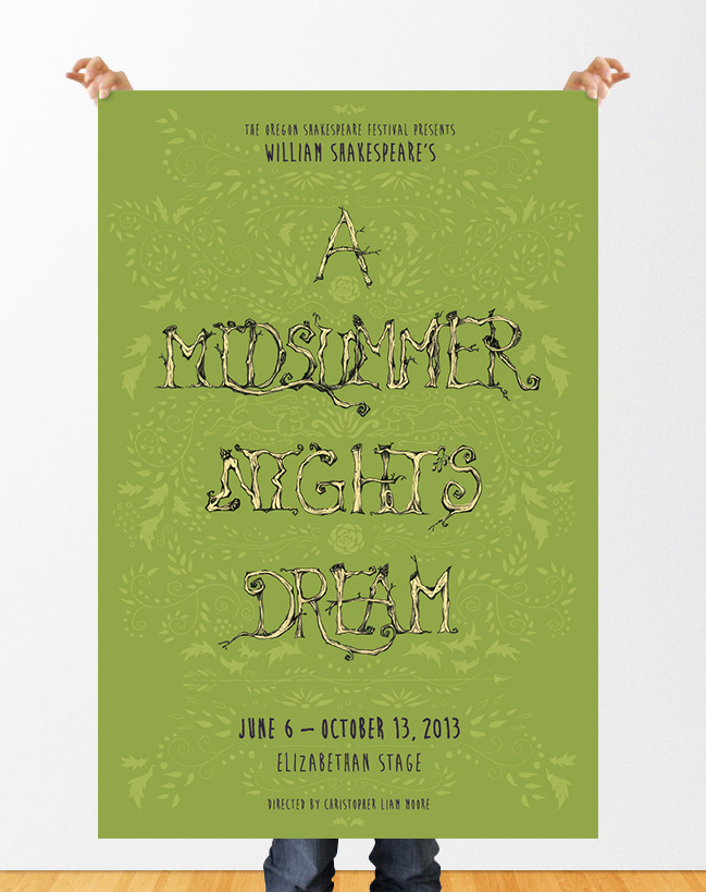 shakespeare poster midsummer a midsummer night's dream hand drawn sketched hand-drawn