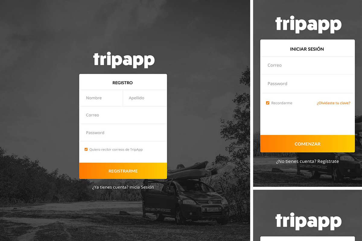 app UI concept prototype Travel Interaction design 