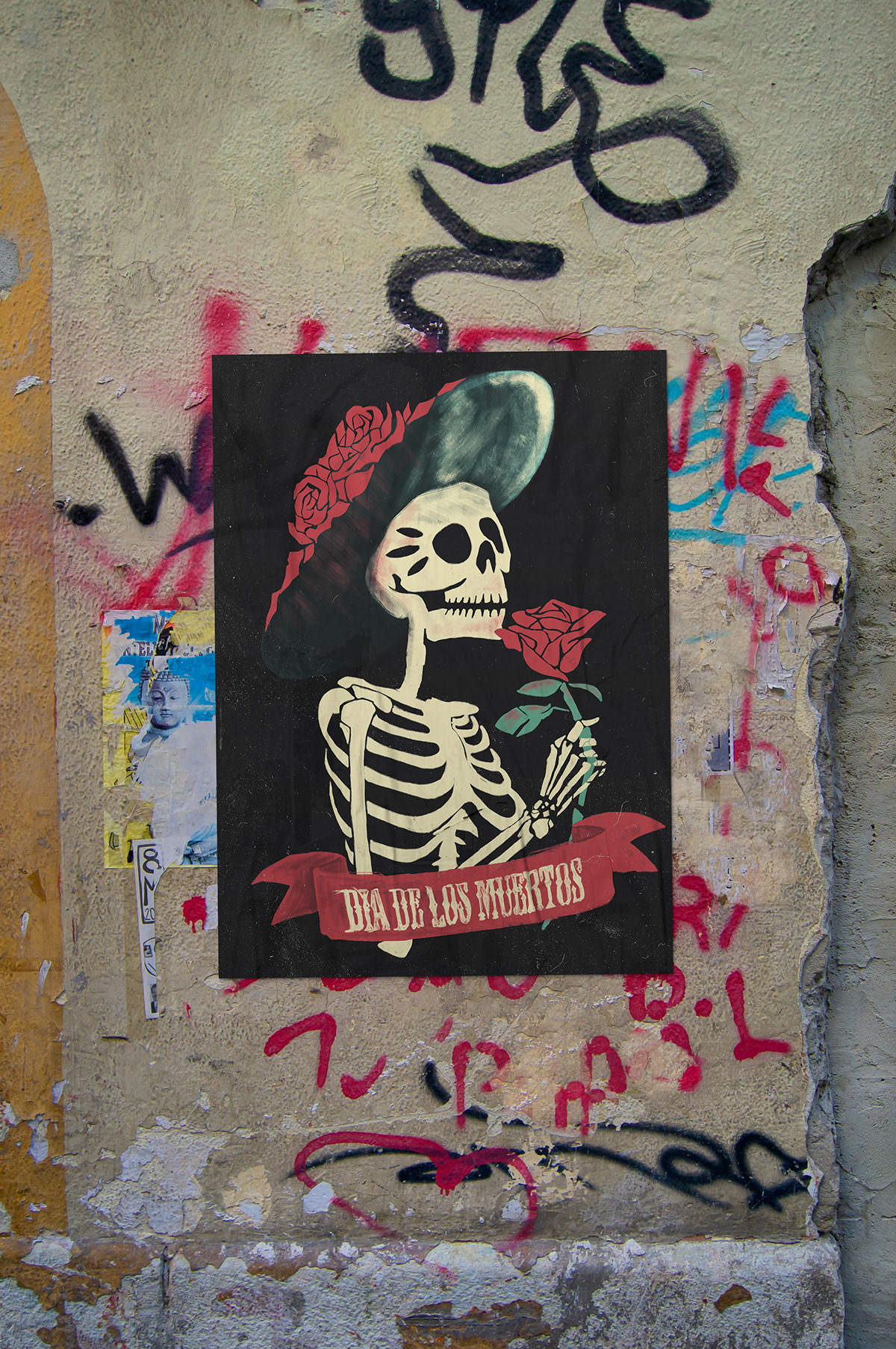 poster design ILLUSTRATION  Digital Art  Drawing  day of the dead dia de los muertos skull latinoamerica mexico