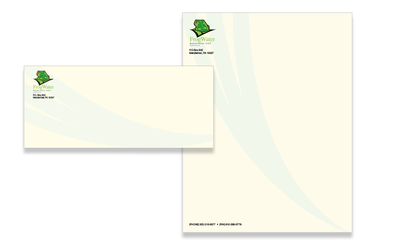 logo identity business card stationary frog water envelope ose