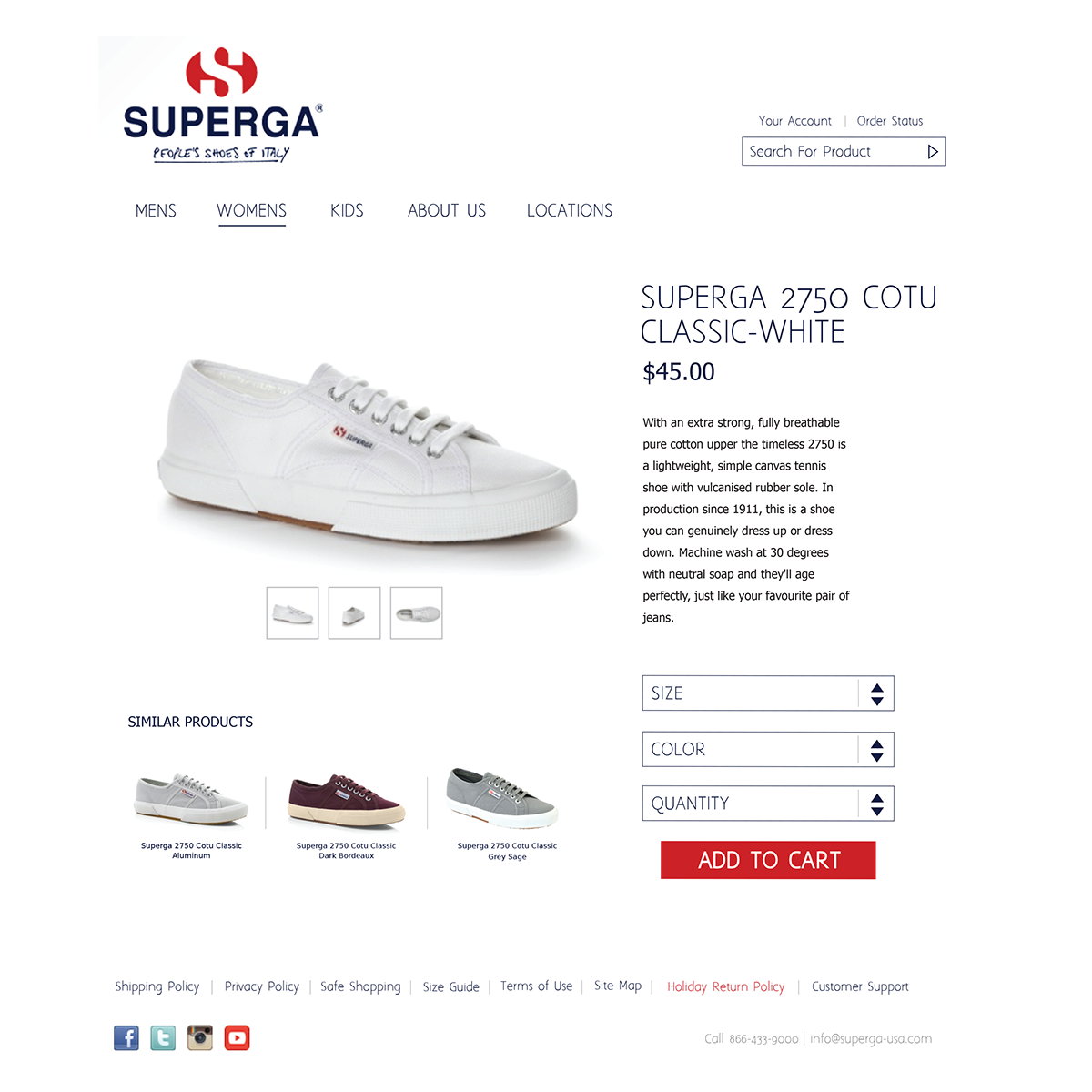 superga Website redesign