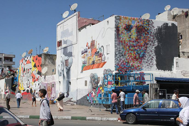 mur Casablanca art ruelles streets wall artistes spanish espagnol Maroc Morocco design photo creation